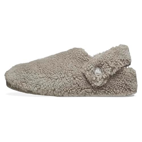 Crocs Unisex-Adult Classic Cozzzy Slipper, Fuzz Lined House Slippers for Women and Men, Mushroom, 6 Women/4 Men