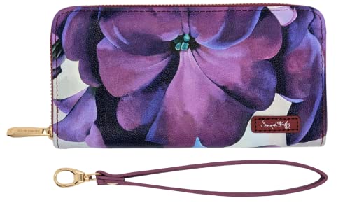 Monarque Wristlet Bifold Wallet Signature Collection (Georgia O'Keeffe Petunia)
