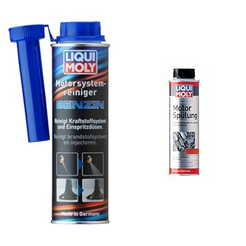 LIQUI MOLY Motorsystemreiniger Benzin | 300 ml | Benzinadditiv | Art.-Nr.: 5129 & Motorspülung | 300 ml | Öladditiv | Art.-Nr.: 7681