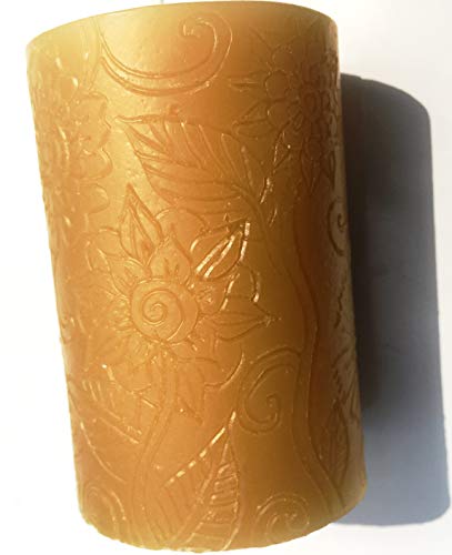Beethelight Beeswax Pillar Candle - 100% Pure Bees Wax - Choose Your Size And Color - 24 Hour Burn Time - 2X3 - Unscented - Natural Light Honey Scent (Natural Yellow, Small) #TOP2