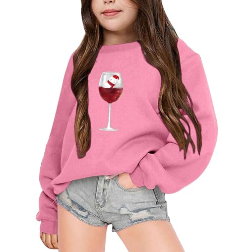 Girls Fall and Winter Christmas Print Casual Round Neck Long Sleeve Sweater Youth Boys Hoodies3