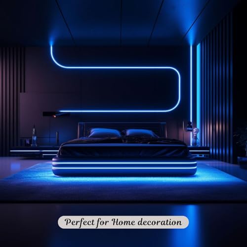 Image of One94Store 4 Meter LED Neon Strip Light - Blue | Plug-in Powered Flexible Waterproof Rope Light DC 5V | Ambient LED Lighting for Home, Bedroom, DIY Decor, Party & Gaming Room