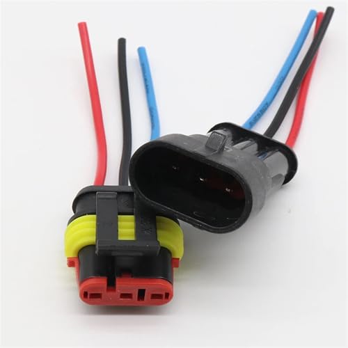 Conector de cable de 3 pines con cableado integrado y goma anti vibración 2
