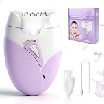 Epilator for Women, Cordless Electric Lady Face Shaver Mini Epilator with LED Light, Facial Epilator with 2 Speed, Rechargeable Trimmer Epilator Smooth Bikinis Trimmer Body Arm Leg Underarm