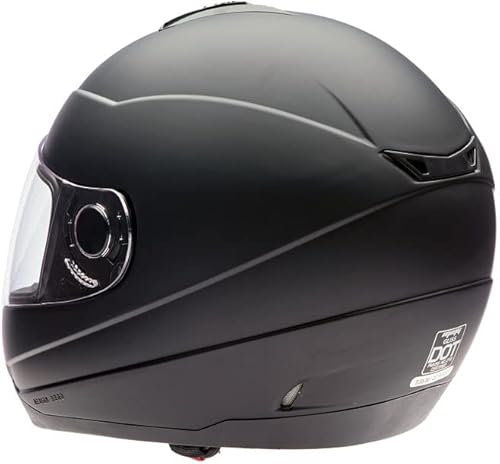 Miniatura 4 de MMG El casco integral para motocicleta DOT Street Legal viene con escudo transparente y protector ahumado de repuesto (MGAH26) (negro mate, mediano)