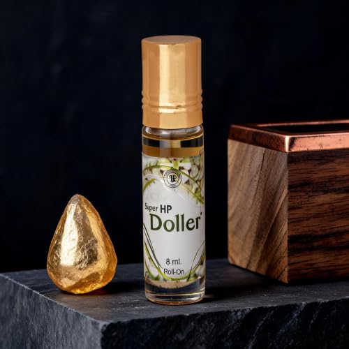 Image of HP Doller Attar Original Pure Long-Lasting Non-Alcoholic Roll-On Attar for Women, 8ml | Rich, Luxurious - Jasmine scent eau de parfum | Long-lasting Women's perfume | Perfect Signature Fragrance | Perfect for Gifting
