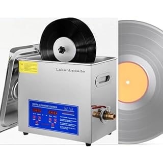 WEIMILOR Nettoyeur à ultrasons pour Vinyle 6,5 L 7 à 12 Pouces 8 disques Machine de Nettoyage à ultrasons pour Vinyle 300 W Nettoyeur à ultrasons pour disques avec Support de séchage