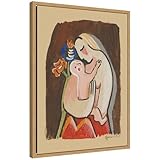 Kate and Laurel Framed Canvas Wall Art Print Matka 1938 Mikulas Galanda by Nostalgia Prints, 18 x 24 Sylvie Natural Frame, Modern Contemporary, Person Art for Wall Decor