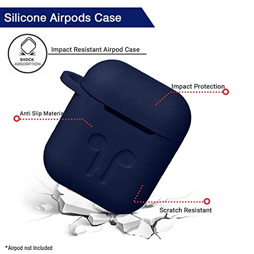 Image of Colorcase Silicone Shock Proof Protection Sleeve Skin Carrying Bag Box Cover Case for Apple AirPods 1 and 2 Wireless Headset Earphone (Blue)