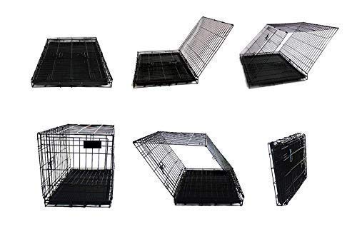 PSK PET MART 36 Inch Black Double Door Folding Metal cage with Removable Tray and paw Protector for Dogs,Cats and Rabbit 4