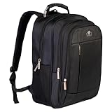 GMTA Mochila Grande Reforçada Masculina Feminina Notebook Executiva Escolar Faculdade Passeio Trabalho Viagem Alça com Cabo De Aço Saída Usb Saída Fone de Ouvido (Preta)