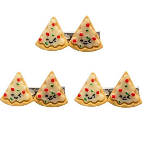 Clips para cabello diseño pizza 3 piezas miniatura 1