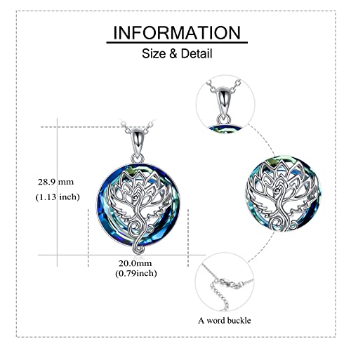 Collier phénix femme en argent sterling véritable pendentif - 3