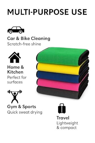 Image of 600 GSM Microfiber Cleaning Cloth Random Color 40x40 cm Count of 1