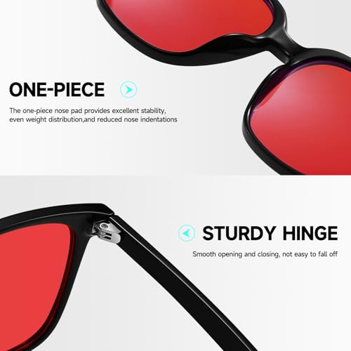 Image of Blue Light Blocking Glasses for Gaming & Computer, Anti Eyestrain Red Tinted Lens Blue Blockers for Men & Women, Lightweight TR90 Large Frame Sleep Glasses to Relieve Fatigue & Dry Eyes