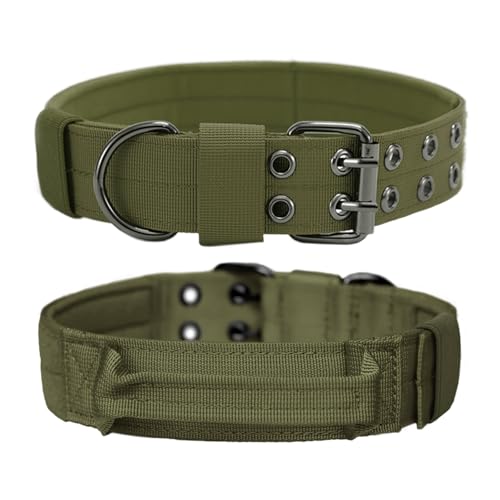Tactical Dog Collar with Handle Heavy Duty Collars for Medium Large Dogs