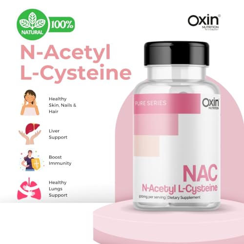 Image of Oxin Nutrition NAC N-Acetyl L-Cysteine - Non GMO - Gluten Free Lungs Respiratory Support (60 Capsules)