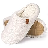 EverFoams Womens Slip On Home Slippers Soft Memory Foam House Slippers for Ladies Indoor (9-10, Beig