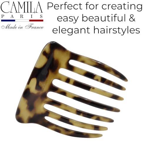 Image of Camila Paris CP2878 Hair Side Comb 2.75 inch French Twist Hair Combs Clips | Small French Comb Hair Clips Pin, Hair Side Combs for Women, Made in France