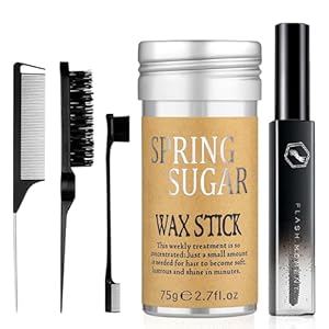 5 Pcs Hair Wax Stick for Flyaways Edge Control Slick – Styling Tools Includes , Finishing , Comb, Gel for Fly Away for Women