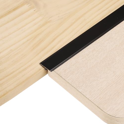 Bande de transition de sol en aluminium noir 1,2x2 cm pour seuil de carrelage et parquet x3