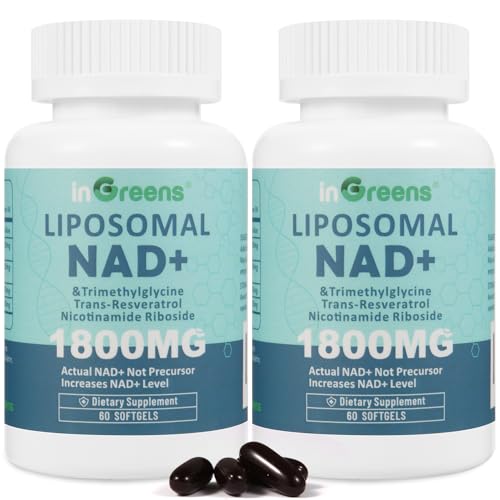 inGreens 1800mg Liposomal NAD+ Supplement 120 Softgels Replaces NMN Boost NAD+ Aging Defense Cellular Energy (2)