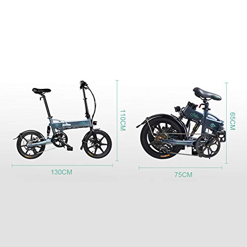 FIIDO D2S Foldable Electric Bike, 16" 60km Long-distance Aluminum Alloy Portable Electric Bicycle Folding E-Bike Outdoor Cycling Bike Vehicle, 36V 7.8Ah 25km/h - Image 3