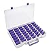 Toy Storage Box for Disney Doorables, for MGA Entertainment Miniverse, Holds 28+ Multi-Mini Figures with 48 Adjustable Grids - White with Purple Handle
