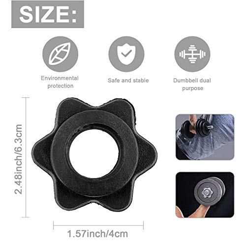 Anlemin 6 Pcs Vinyl Spinlock Collars For 1" Standard Barbells Bars Sports Anti-Slip Spin-Lock Collar Nut Dumbbell Screw Clamps For Dumbell Weight Lifting Fitness Training #TOP7