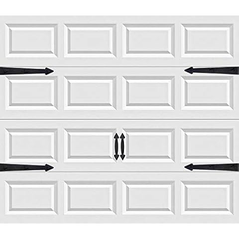 Merhoff & Larkin Magnetic Garage Door Handles | Decorative Faux Hinges Hardware Kit | Six Piece Black Accessories Set | Decor Accents That Give a Beautiful Design and are Easy to Install Cover
