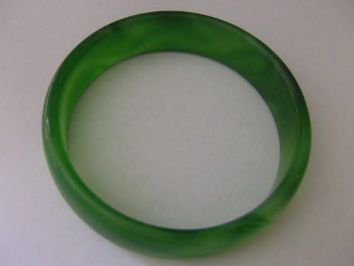 Dark Green Imitation Jade Bangle Bracelet - Small Size