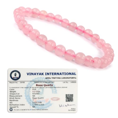Image of Reiki Crystal Products Certified Natural Crystal Stone Bracelet 6 mm Round Beads for Men and Women | Premium Gemstone Jewellery Collection | Reiki Charged | Multiple Stone Variants Available