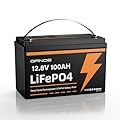 12V 100Ah LiFePO4 Battery Group 31 Lithium Battery With Built-in 100A BMS, 1.28kWh Up to 15000 Deep Cycles Rechargeable Battery for RV, Marine, Solar System, Van, Trailer, Backup