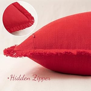 Miuleebohofarmhousepillowcoversdecorativeneutrallinenthrowpillowcoverssetof2redcushioncoverswithfringeforcouchsofabedlivingroomhomedecor18x18inch  Urban Country Home Decor Miulee boho farmhouse pillow covers decorative neutral linen throw pillow covers set of 2 red cushion covers with fringe for couch sofa bed living room home decor 18×18 inch  urban country home decor