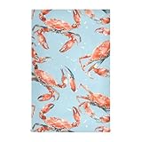 Paños de cocina azules con diseño de cangrejos de acuarela, paños de cocina de lino de algodón suave, toallas de mano decorativas para cocina, juego de 1