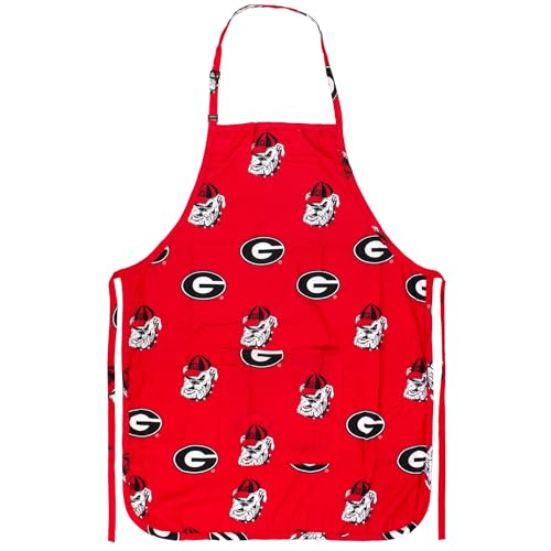 College Covers Everything Comfy Georgia Bulldogs Tailgating or Grilling Apron With 9 Pocket Fully Adjustable