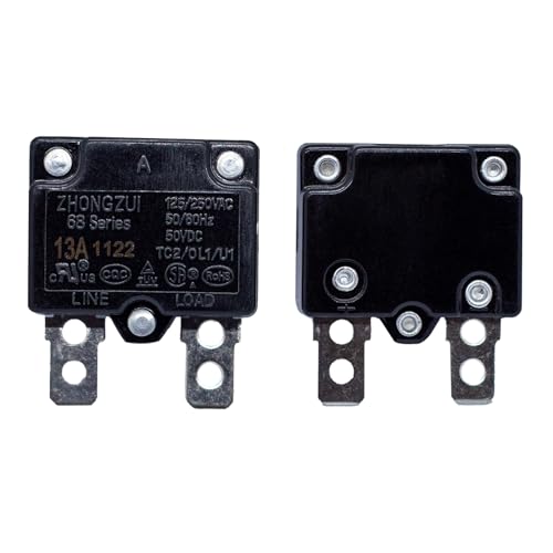 2Pcs 13A 125/250Vac 50Vdc Automatic Reset Relay Fuse Therma Switch Circuit Breaker Current Overload Protector for Ride on car Accessories for 12 Volt Ride on Toy Replacement Parts
