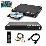 DVD/CD Player for TV, All Region Free HDMI DVD Player with HDMI/AV Output USB Input Remote Control, Supports MP3/MP4/AVI Formats, Multi Region DVD Player for Home Use