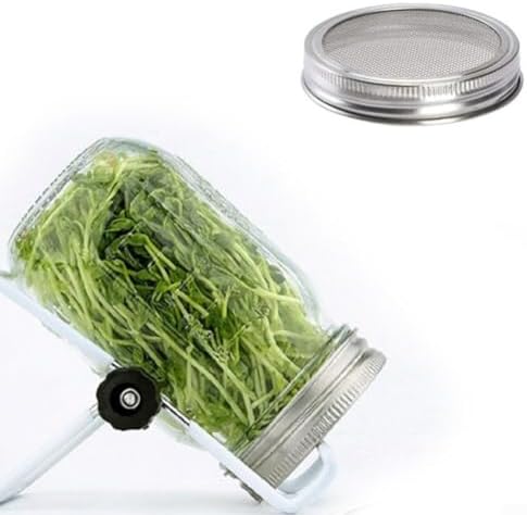 Feegow Paslanmaz Çelik Çimlenme Kavanoz Kapakları, Ev Bahçeciliği için 4'lü Paket 7cm 304 Mesh Ekranlar, Tahıl Otlar için Yeniden Kullanılabilir Süzgeç Kapakları - Görsel 2