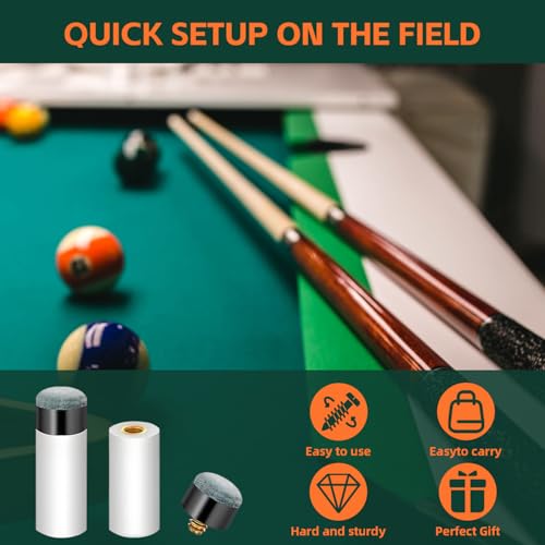 Pool Cue Tips Replacement Kit - Screw On Pool Stick Tips, Billiard White Ferrules, No Need Glue or Clamp for Snooker and Pool Cues, 12mm/13mm, 5pcs Each (Blue) - Image 3