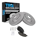 TRQ Front Brake Pad & Rotor Kit Brake Pads Brake Rotor Ceramic Premium G-Coated Compatible with 2013-2014 Ford Mustang