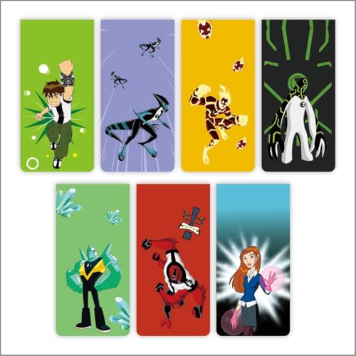 Image of Zesta Magnetic Bookmark Set of 7 | Aesthetic Book Mark for Reading | Cute Anime Bookmarks for Kids, Students | Book Accessories for Novels, Gifts for Readers(Ben10 Magnetic Bookmarks, 15X4 Cms)