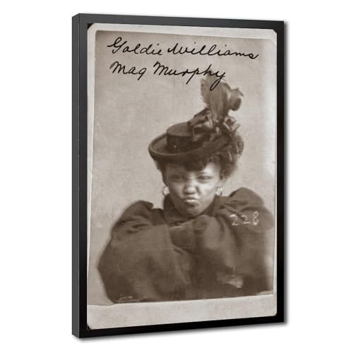 Toile WCYB Goldie Williams Mugshot 1898 grand format 61x91 cm pour déco murale de salon rétro