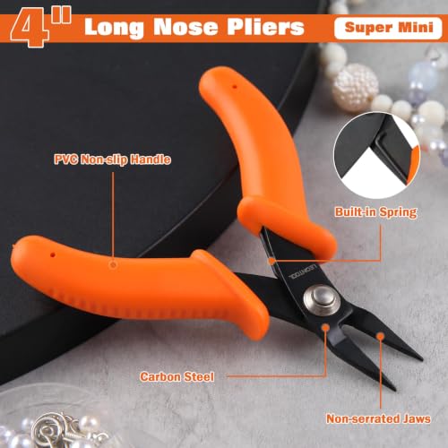 Image of 4-Inch Long Nose Pliers Tweezer Nose Specialty Pointed Nose Plier