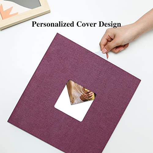 Vienrose Large Photo Album Self Adhesive for 4x6 8x10 10x12 Pictures Scrapbook Album DIY 60 Blank Pages with A Metallic Pen