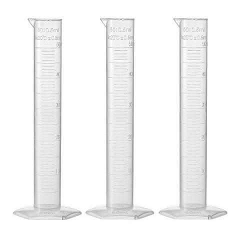 sourcing map 50ml Plastic Graduated Cylinder Set Cover