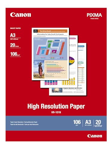 Canon HR 101 Papier ordinaire A3 297 x 420 mm 20 feuille pour BJ i6500 S4500 S6300 i6500 9100 9950 PIXMA iP6210 iP6310 S4500 6300 9000 - vue 3