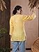 Ada Hand Embroidered Indian Chikankari Straight Cotton Tunic Top Kurti Shirt for Women A509732 (Yellow, Medium)