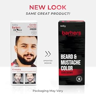 Godefroy Barbers Choice 3 Application Beard and Mustache Dye For Men, 6 weeks of Cover For Gray Facial Hair, Dark Brown