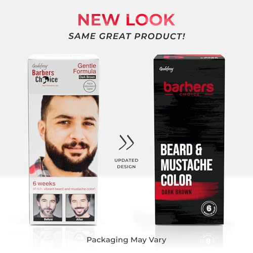 Godefroy Barbers Choice 3 Application Beard and Mustache Dye For Men, 6 weeks of Cover For Gray Facial Hair, Dark Brown